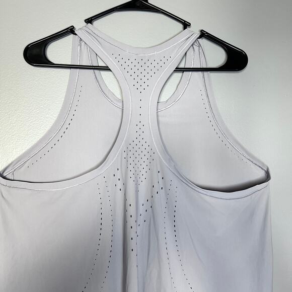 ✨Athleta x Allyson Felix Women Tank Top L Purple Laser Cut Racerback Lightweight - Picture 9 of 9